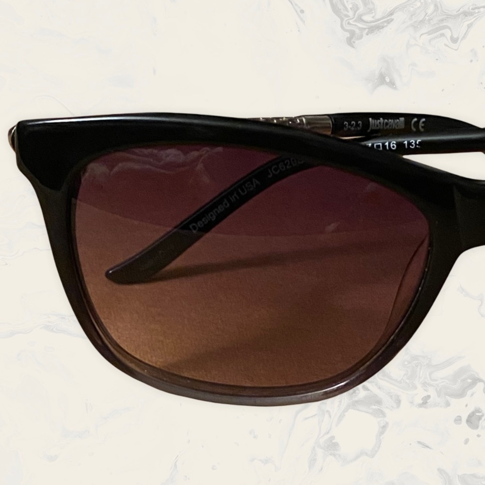 Just Cavalli JC629S Sunglasses Black/ Crystal / Gradient Smoke Gold Color - Picture 6 of 8